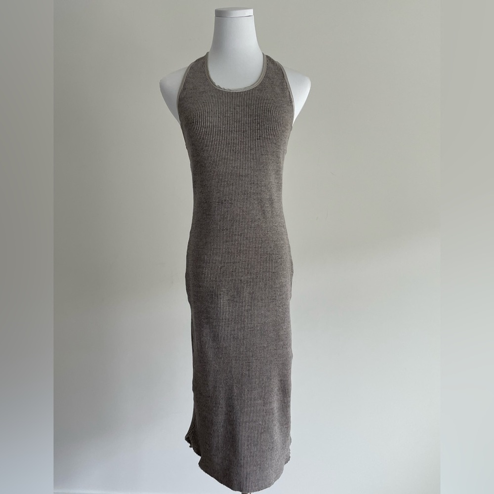 JAMES PERSE KNIT RIB RACERBACK DRESS